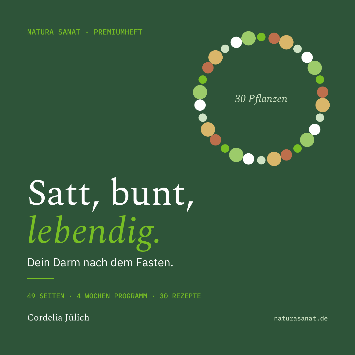 Titelseite Premiumheft Satt, bunt, lebendig